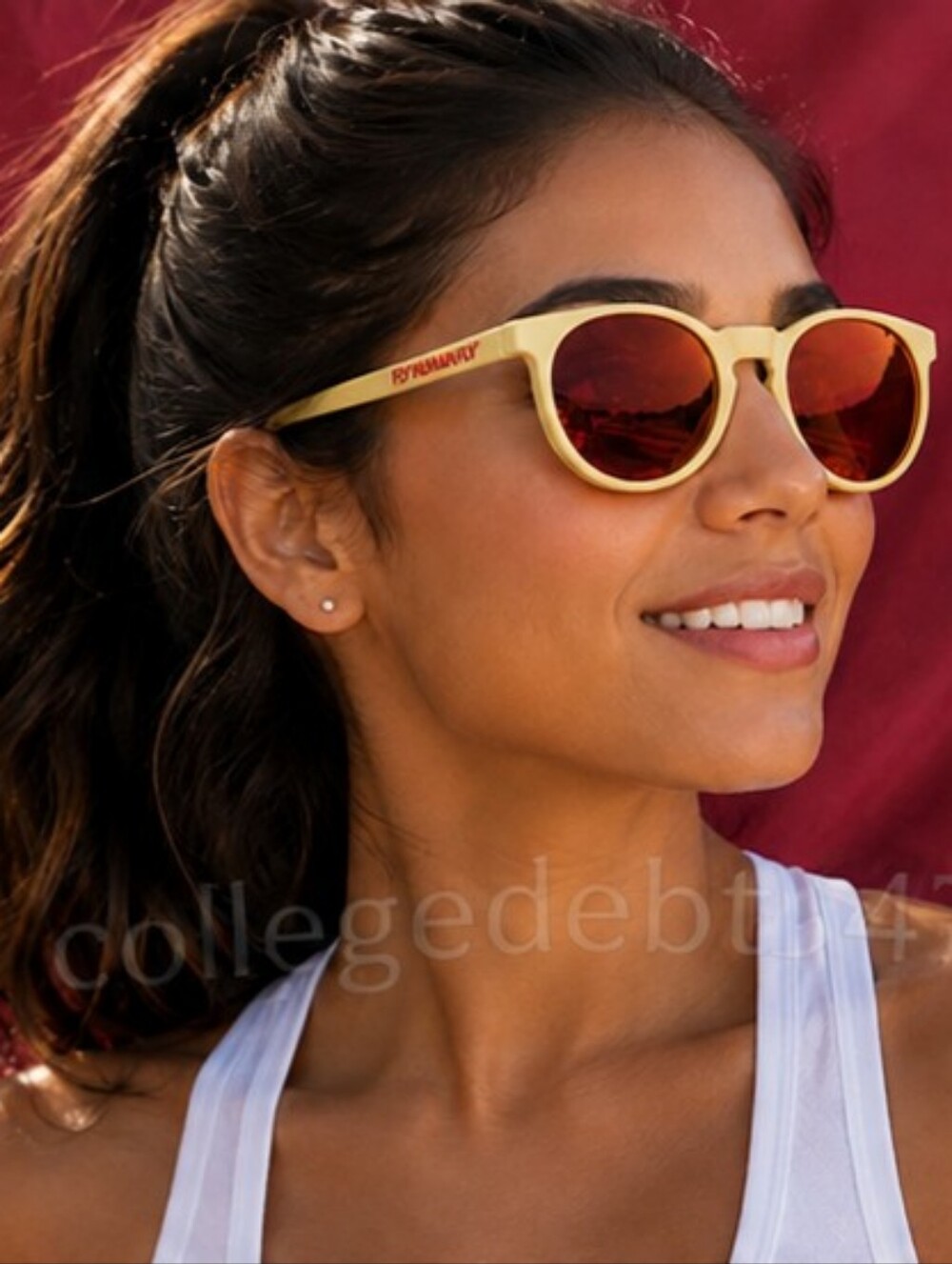 NEW Hoka round Yellow Sunglasses with Mirrored Lens running Outdoors